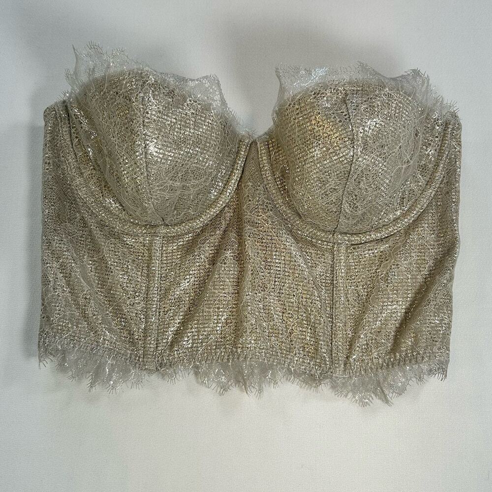 Victoria's Secret Dream Angels Champagne Shimmer Longline Strapless Bustier 34C
